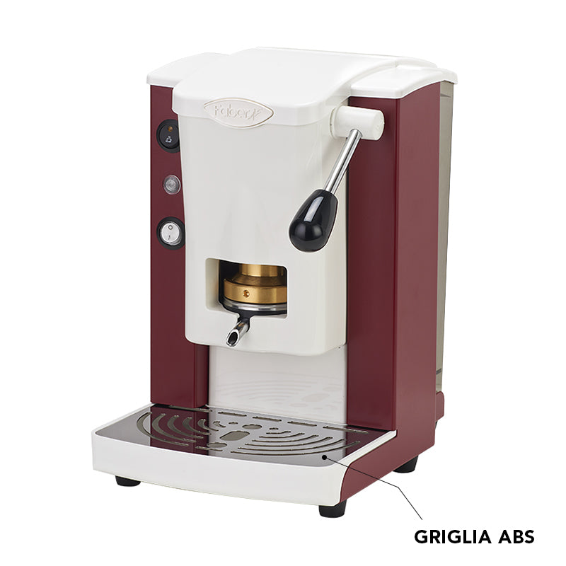 Faber Piccola Slot Basic Rosso Borgona e Bianco Macchina caffè a cialde, pressacialda in ottone, serbatoio 1,5 L