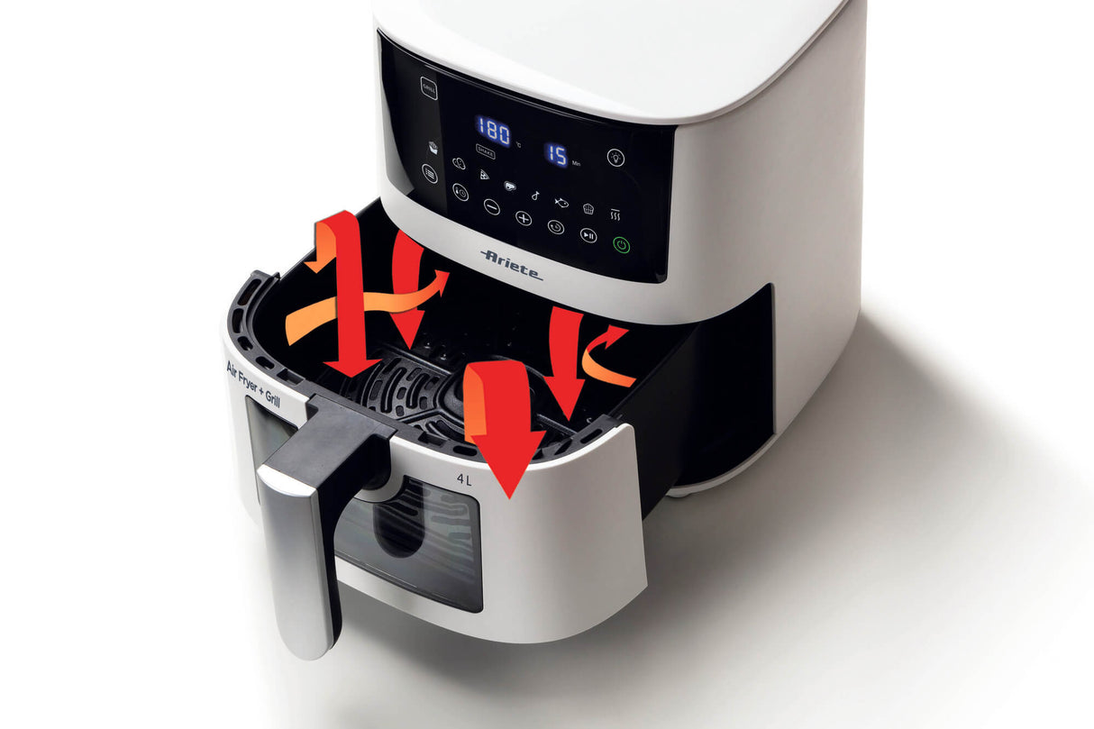 Friggitrice ad aria Ariete 4633/03 – 4 L, 1400 W, Touch, 9 programmi, Bianco