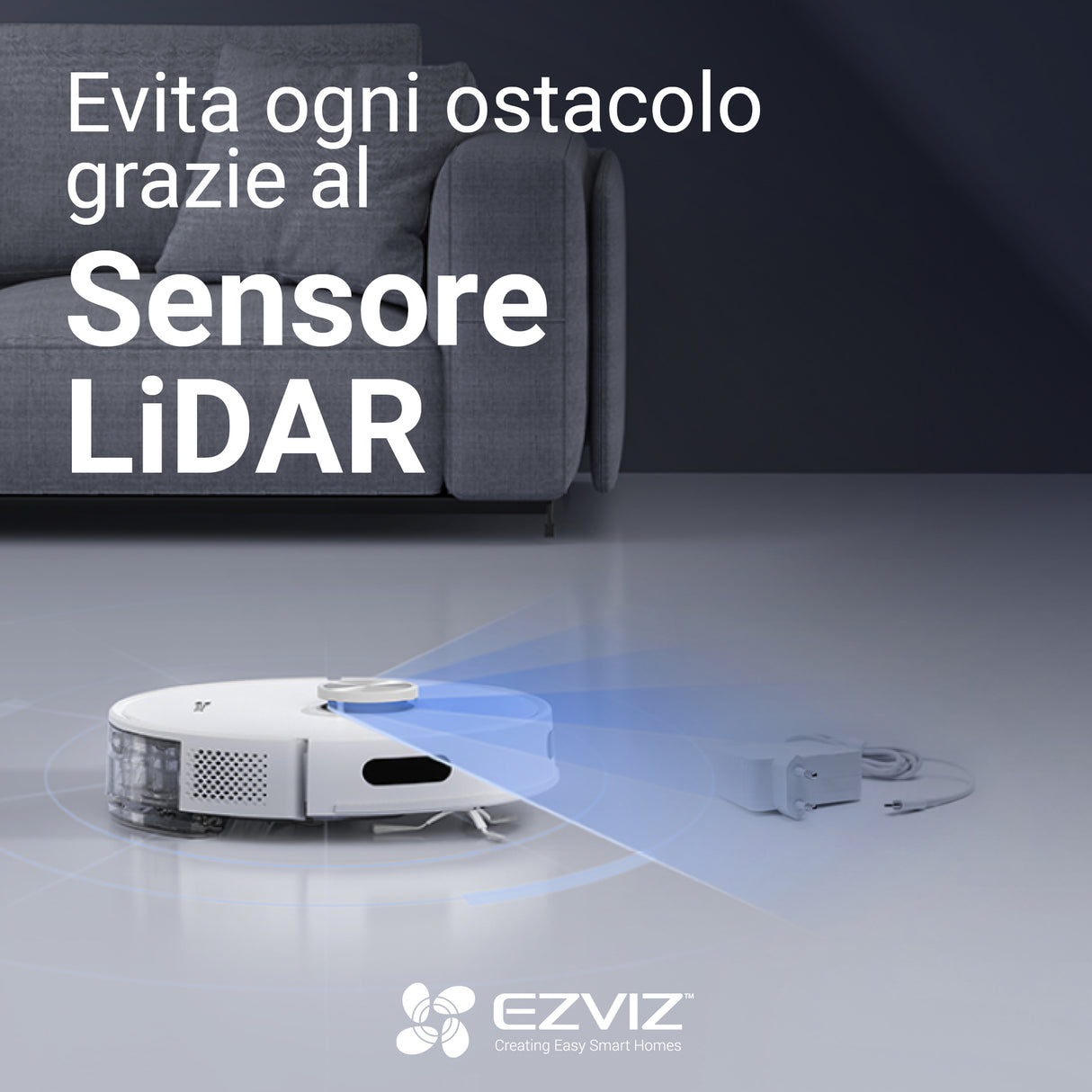EZVIZ RE4 Plus Robot Aspirapolvere e Lavapavimenti con Base Autosvuotante 4000 Pa – Bianco