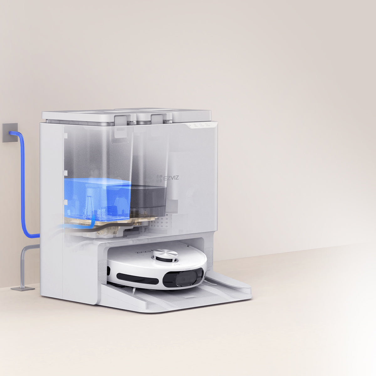 Robot aspirapolvere e lavapavimenti EZVIZ RS20 Pro con base automatica – 7200 Pa, mop auto-lavante e asciugante, 5200 mAh