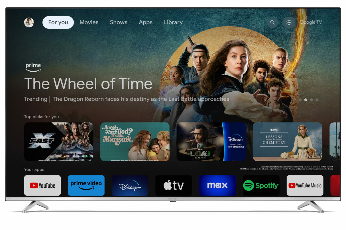 Smart TV 70" Sharp QLED 70GP6260E 4K Ultra HD Google TV