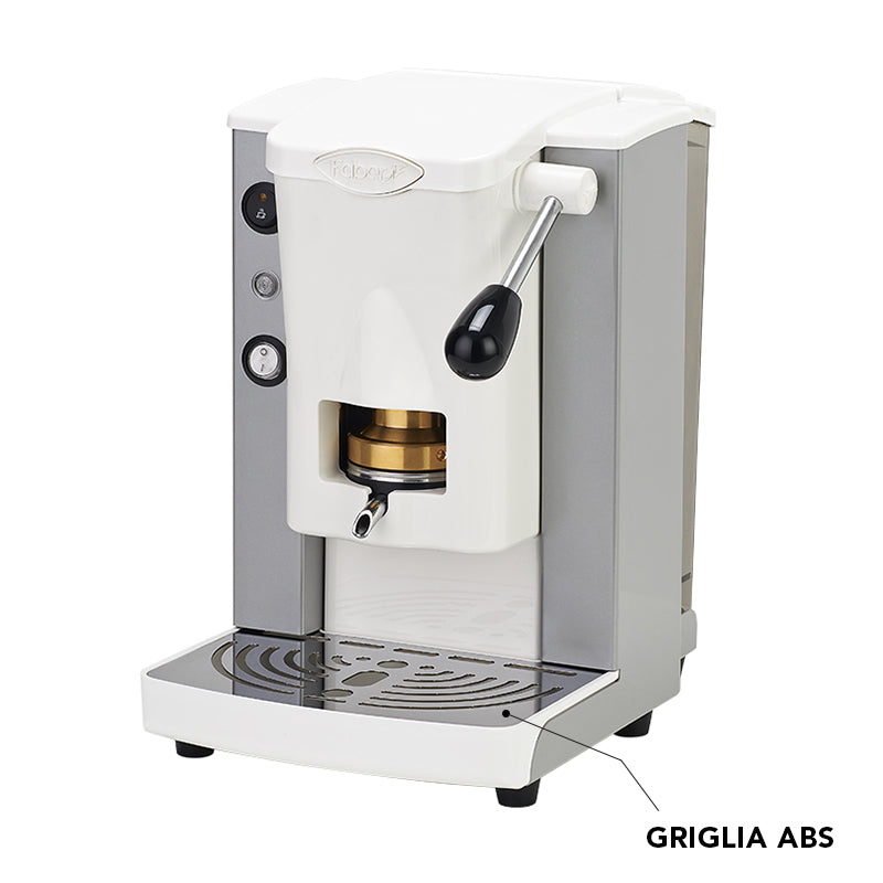 Faber Piccola Slot Basic Grigio e Bianco Macchina caffè a cialde, pressacialda in ottone, serbatoio 1,5 L