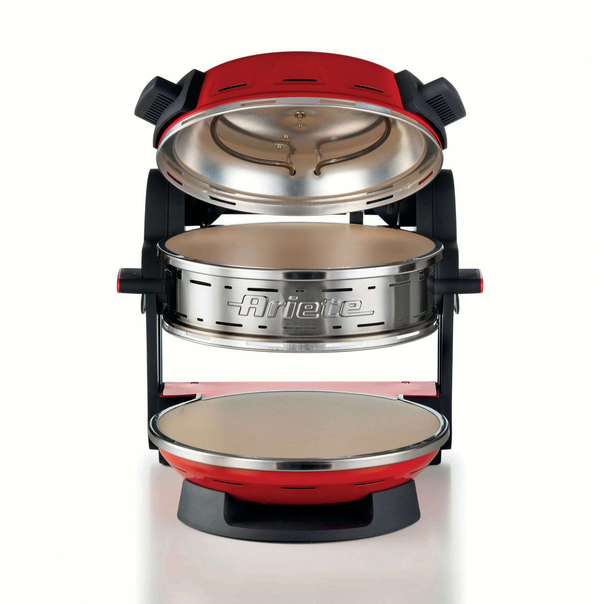 Forno elettrico doppio per pizza Ariete Pizzeria 0927/00 – 2300 W, pietra refrattaria 32 cm, rosso
