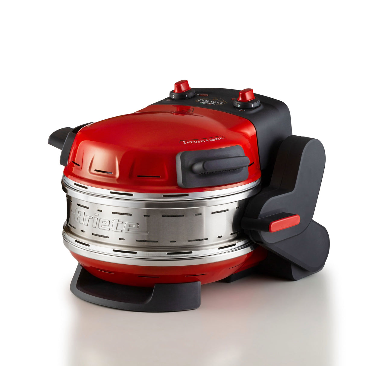 Forno elettrico doppio per pizza Ariete Pizzeria 0927/00 – 2300 W, pietra refrattaria 32 cm, rosso