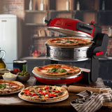 Forno elettrico doppio per pizza Ariete Pizzeria 0927/00 – 2300 W, pietra refrattaria 32 cm, rosso