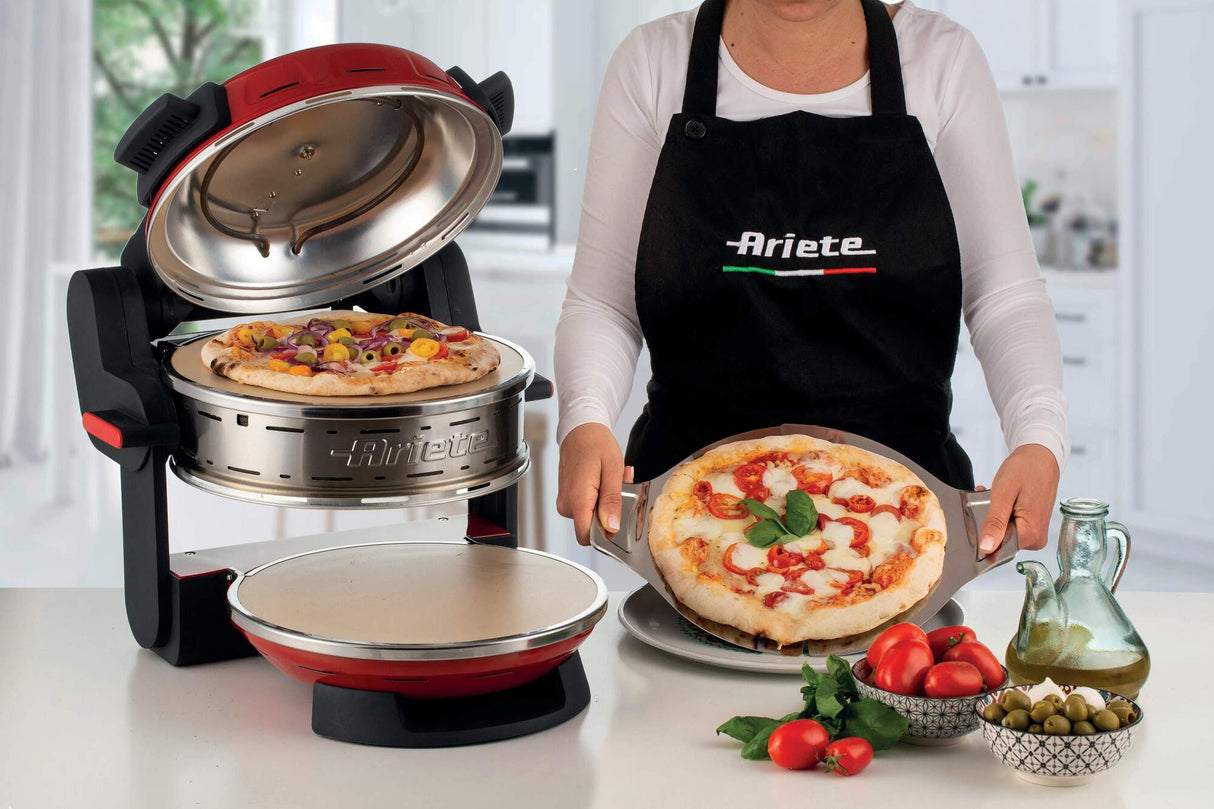 Forno elettrico doppio per pizza Ariete Pizzeria 0927/00 – 2300 W, pietra refrattaria 32 cm, rosso