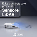 EZVIZ RE4 Plus Robot Aspirapolvere e Lavapavimenti con Base Autosvuotante 4000 Pa – Bianco