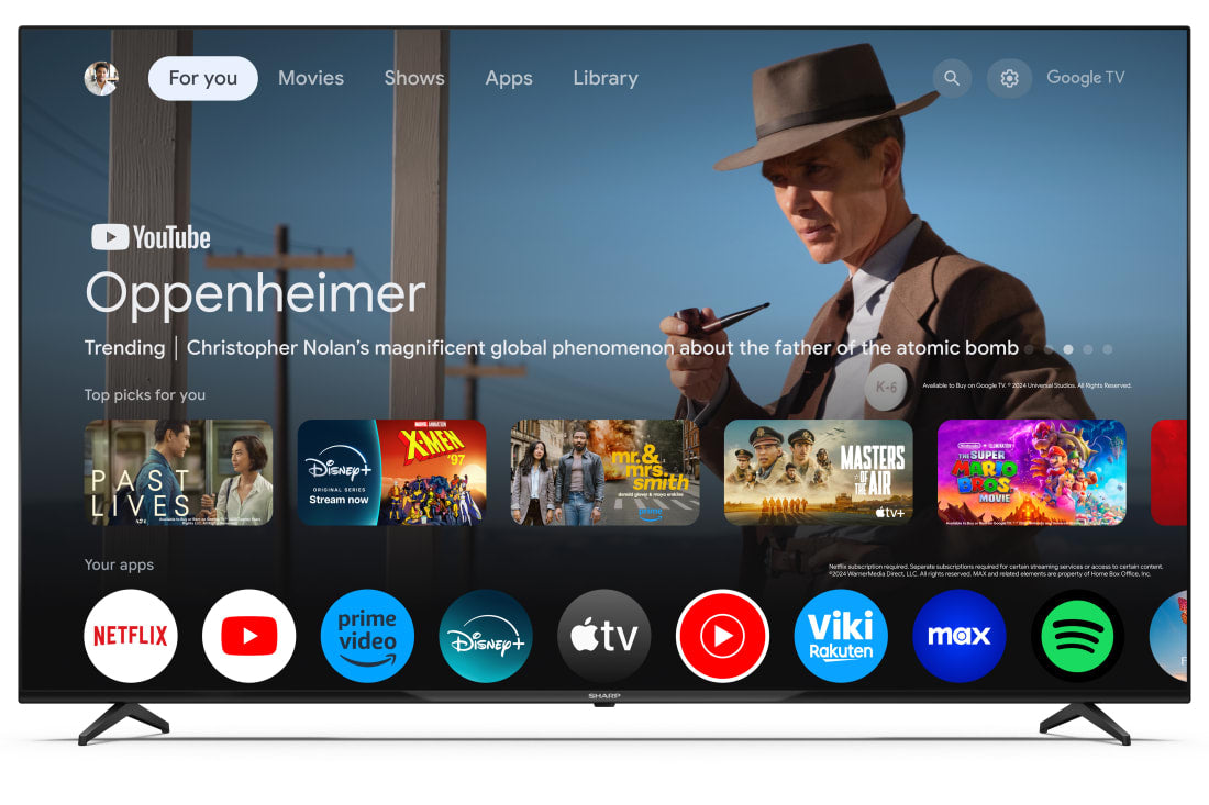 Smart TV 70" Sharp 70GL4760E 4K Ultra HD Google TV – Smart TV LED frameless, HDR10 & Dolby Atmos